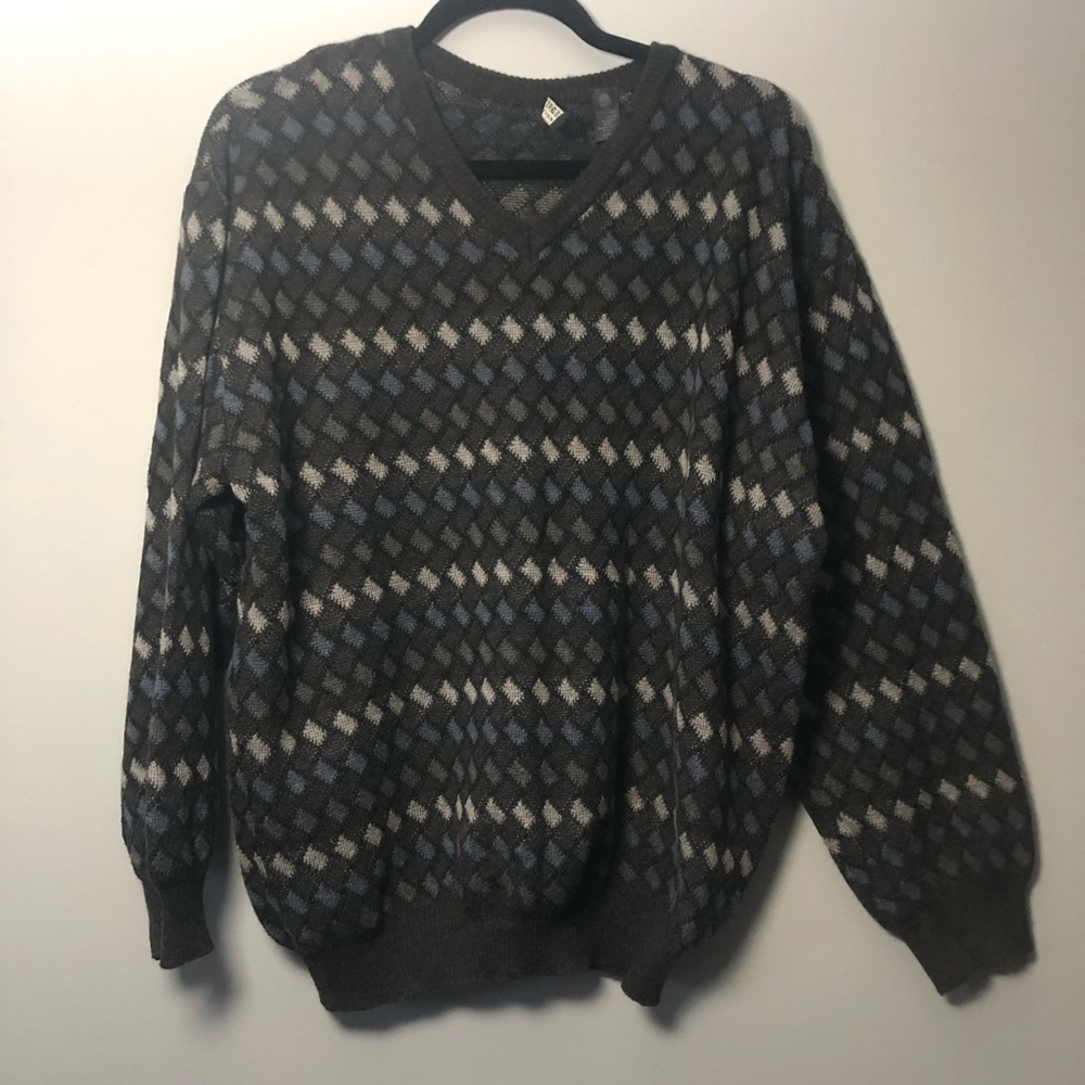 Patterned 100% Wool Sweater